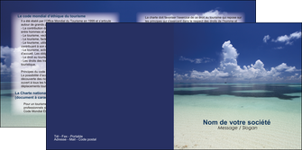 exemple depliant 2 volets  4 pages  ciel bleu plage MID39658