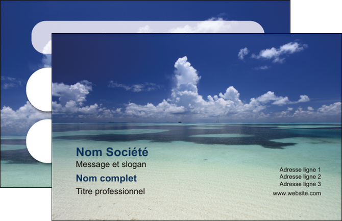 faire carte de visite ciel bleu plage MID39664