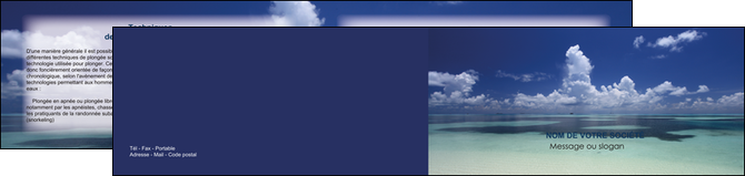cree depliant 2 volets  4 pages  ciel bleu plage MID39668