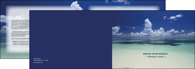 imprimer depliant 2 volets  4 pages  ciel bleu plage MID39670