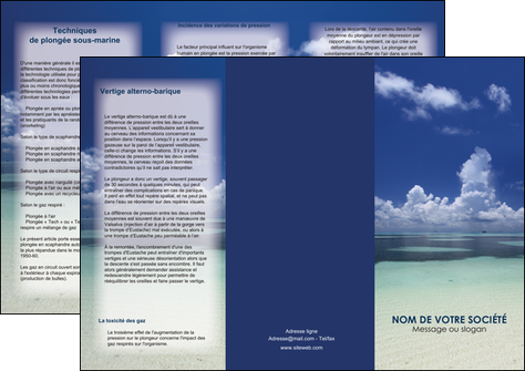 cree depliant 3 volets  6 pages  ciel bleu plage MID39682