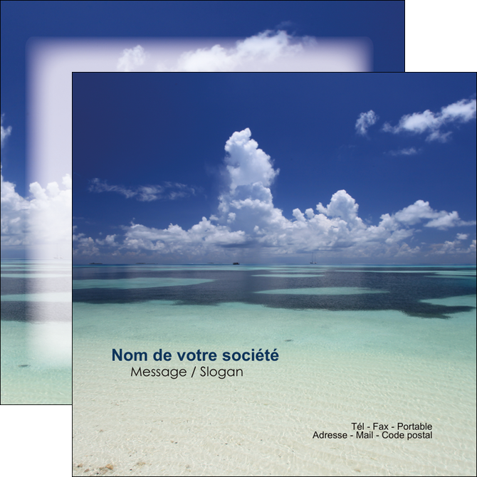 personnaliser maquette flyers ciel bleu plage MID39684