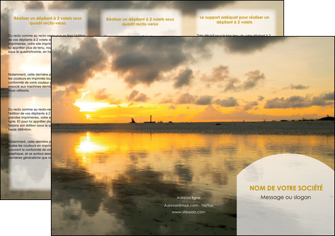 creer modele en ligne depliant 3 volets  6 pages  sejours couche de soleil plage ile MIDBE40026