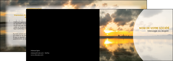 creation graphique en ligne depliant 2 volets  4 pages  sejours couche de soleil plage ile MIDBE40036