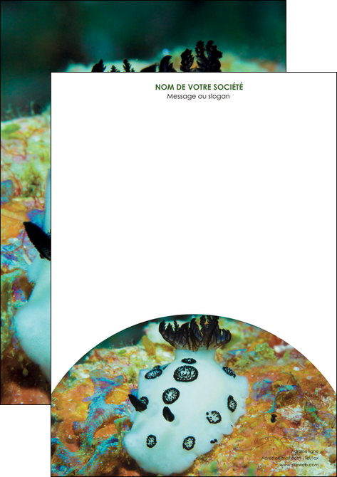faire modele a imprimer tete de lettre animal poisson sous marine nature MIDBE40158