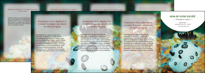 creation graphique en ligne depliant 4 volets  8 pages  animal poisson sous marine nature MIDBE40170