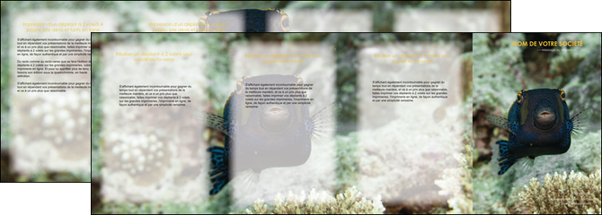 faire depliant 4 volets  8 pages  animal poisson sous marine nature MIDBE40212