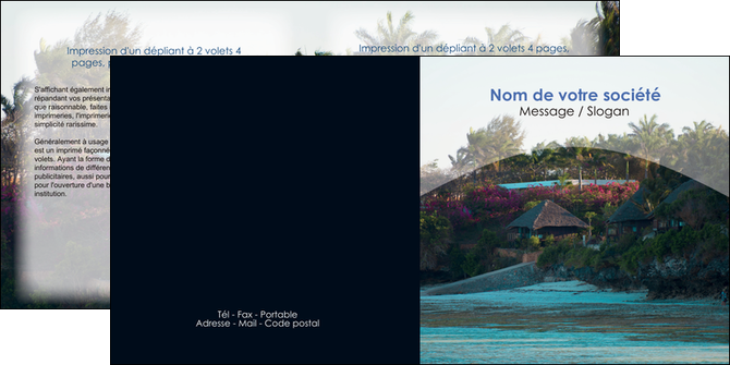 imprimerie depliant 2 volets  4 pages  agence immobiliere maison sur plage immobilier immobilier de luxe MID40262