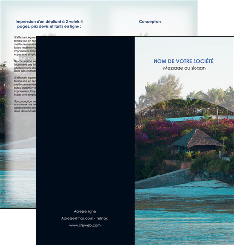 creation graphique en ligne depliant 2 volets  4 pages  agence immobiliere maison sur plage immobilier immobilier de luxe MID40264