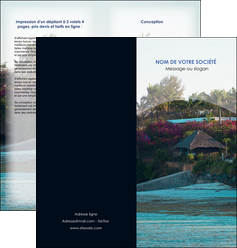 creation graphique en ligne depliant 2 volets  4 pages  agence immobiliere maison sur plage immobilier immobilier de luxe MID40264