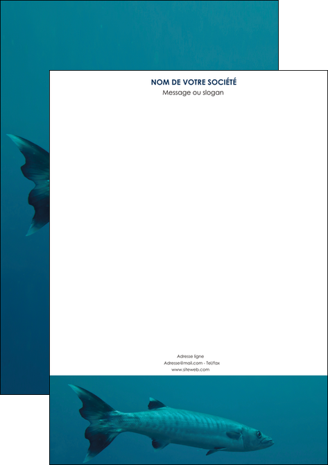 creer modele en ligne tete de lettre animal poisson plongee nature MIDBE40364