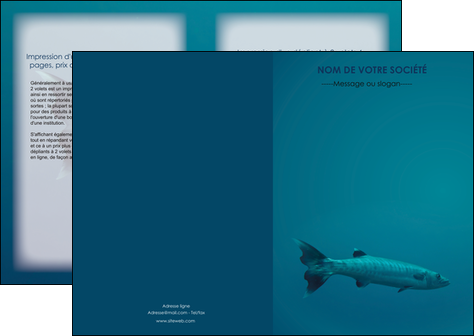 cree depliant 2 volets  4 pages  animal poisson plongee nature MIDBE40390