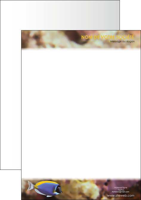 modele tete de lettre chasse et peche poisson poissonnerie poissonnier MIDBE40418