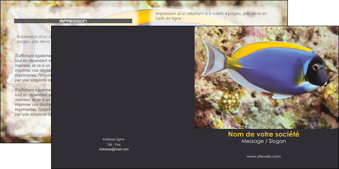 faire depliant 2 volets  4 pages  chasse et peche poisson poissonnerie poissonnier MIDBE40440