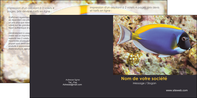 realiser depliant 2 volets  4 pages  chasse et peche poisson poissonnerie poissonnier MIDBE40446