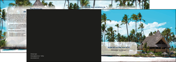 creation graphique en ligne depliant 2 volets  4 pages  agence immobiliere maison maison sur la plage lotissement MID40594