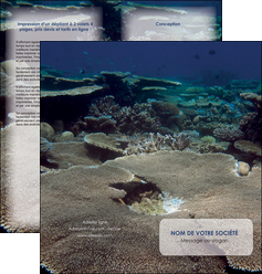 faire modele a imprimer depliant 2 volets  4 pages  plongee  massif de corail mer nature MIDBE40634