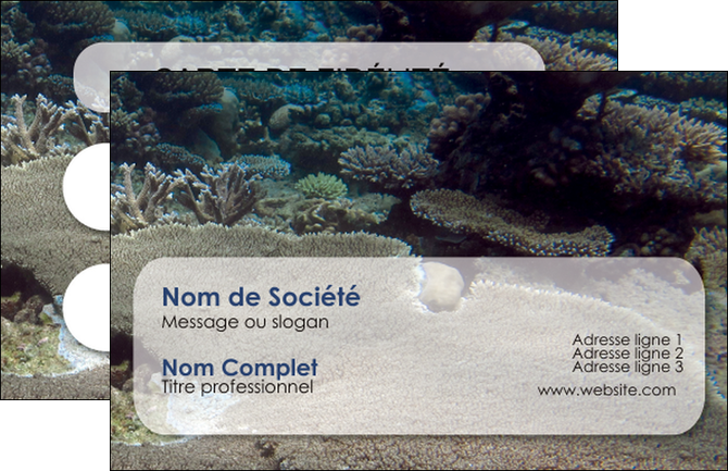 personnaliser maquette carte de visite plongee  massif de corail mer nature MIDBE40654