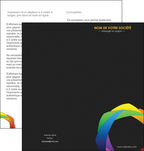 faire depliant 2 volets  4 pages  peinture arc en ciel decale MFLUOO40978