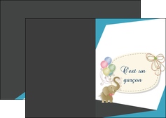 cree depliant 2 volets  4 pages  elephant ballons noeud MLIGLU41680
