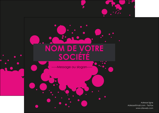 personnaliser modele de flyers peinture rose tache de peinture MLIP41692