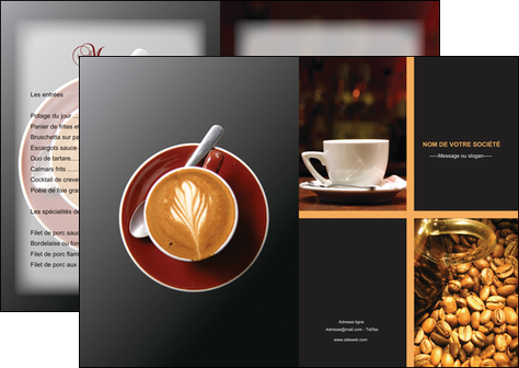 personnaliser maquette depliant 2 volets  4 pages  bar et cafe et pub bar cafe pub MIFCH41804