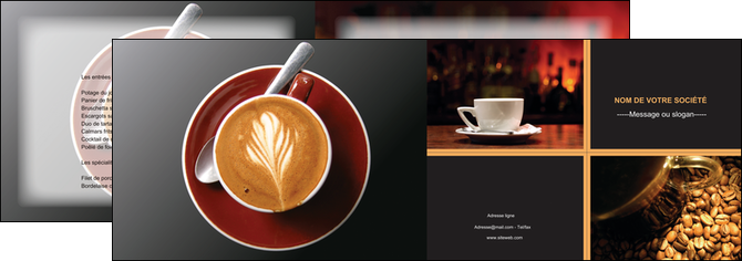 modele depliant 2 volets  4 pages  bar et cafe et pub bar cafe pub MIFCH41830