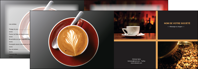 personnaliser modele de depliant 2 volets  4 pages  bar et cafe et pub bar cafe pub MIFCH41832