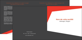 creation graphique en ligne depliant 2 volets  4 pages  rouge noir moderne MIF41856