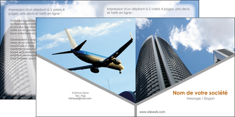 personnaliser modele de depliant 2 volets  4 pages  agence immobiliere immeuble gratte ciel immobilier MID42532