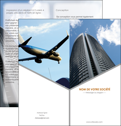faire depliant 2 volets  4 pages  agence immobiliere immeuble gratte ciel immobilier MID42552