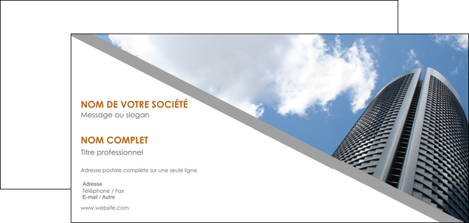 maquette en ligne a personnaliser carte de correspondance agence immobiliere immeuble gratte ciel immobilier MID42560