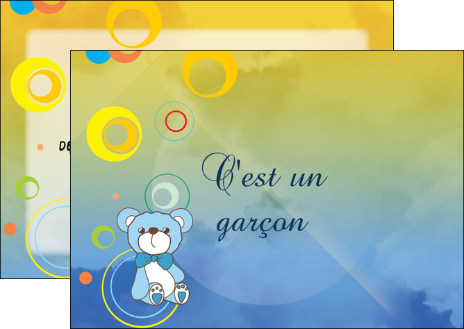 personnaliser maquette flyers naissance nativite arrivee dun bebe MIDBE42744