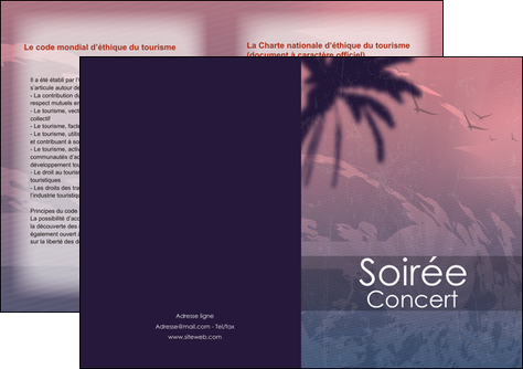 maquette en ligne a personnaliser depliant 2 volets  4 pages  soiree concert show MIDBE42752