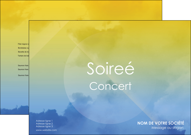 personnaliser modele de set de table soiree concert show MIDBE42780