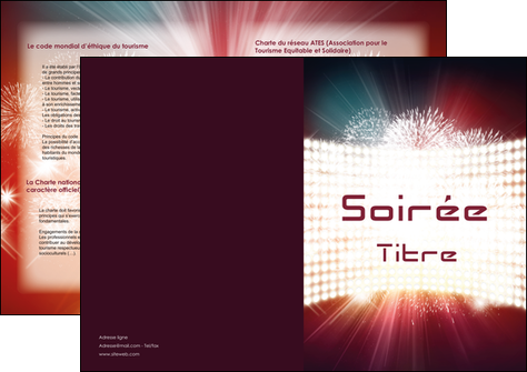 maquette en ligne a personnaliser depliant 2 volets  4 pages  soiree evenement evenementiel MIDBE43252