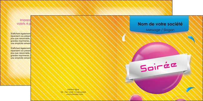 realiser depliant 2 volets  4 pages  soiree evenement rayure MLIG43326
