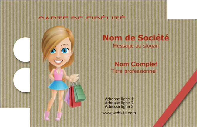 imprimer carte de visite vetements et accessoires shopping emplette fille MLIGLU43630