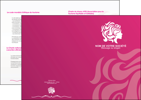 exemple depliant 2 volets  4 pages  centre esthetique  coiffure salon salon de coiffure MFLUOO44412