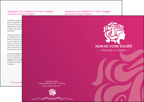 realiser depliant 2 volets  4 pages  centre esthetique  coiffure salon salon de coiffure MFLUOO44426