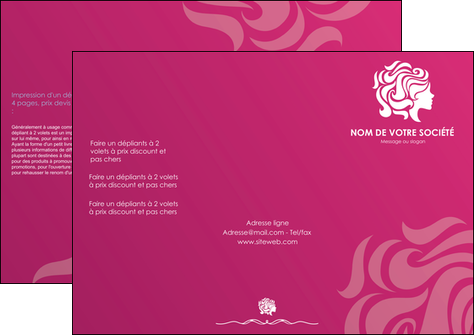 imprimerie depliant 3 volets  6 pages  centre esthetique  coiffure salon salon de coiffure MFLUOO44434