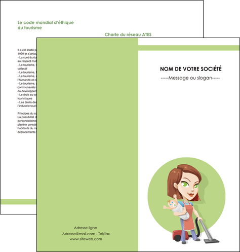modele en ligne depliant 2 volets  4 pages  agence de placement  femme de menage employe de maison nenene MFLUOO44558
