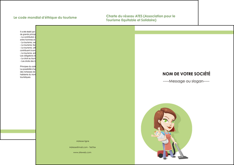 cree depliant 2 volets  4 pages  agence de placement  femme de menage employe de maison nenene MFLUOO44560