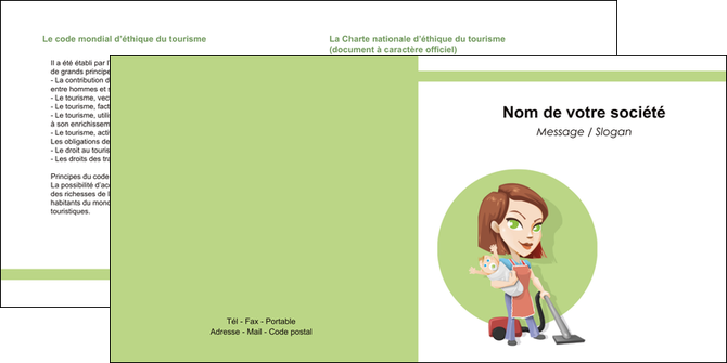 imprimerie depliant 2 volets  4 pages  agence de placement  femme de menage employe de maison nenene MFLUOO44564