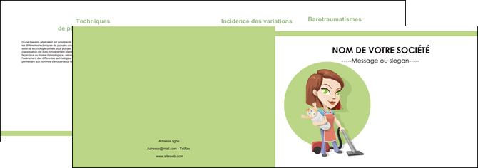 impression depliant 2 volets  4 pages  agence de placement  femme de menage employe de maison nenene MFLUOO44576