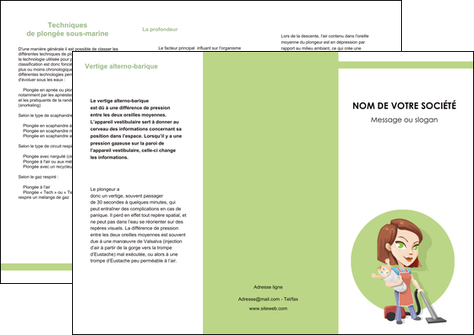 cree depliant 3 volets  6 pages  agence de placement  femme de menage employe de maison nenene MFLUOO44586