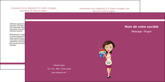 realiser depliant 2 volets  4 pages  bar et cafe et pub serveuse restaurant restaurateur MIDLU44862