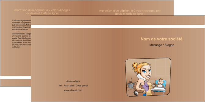 imprimer depliant 2 volets  4 pages  menagere femme femme au foyer MFLUOO45384