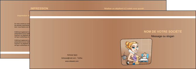 maquette en ligne a personnaliser depliant 2 volets  4 pages  menagere femme femme au foyer MFLUOO45396