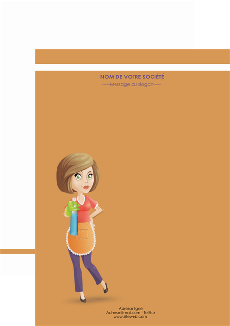 personnaliser maquette flyers menagere femme femme au foyer MFLUOO45788